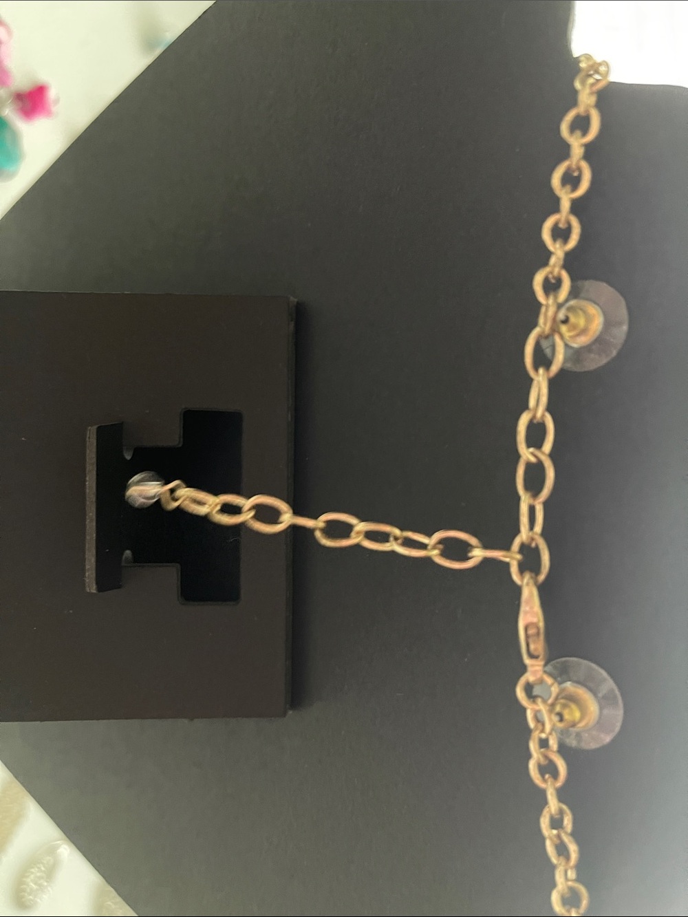 Gold-Tone Necklace & Earring Set with Peach Stones and Abalone Accents - Picture 4 of 4